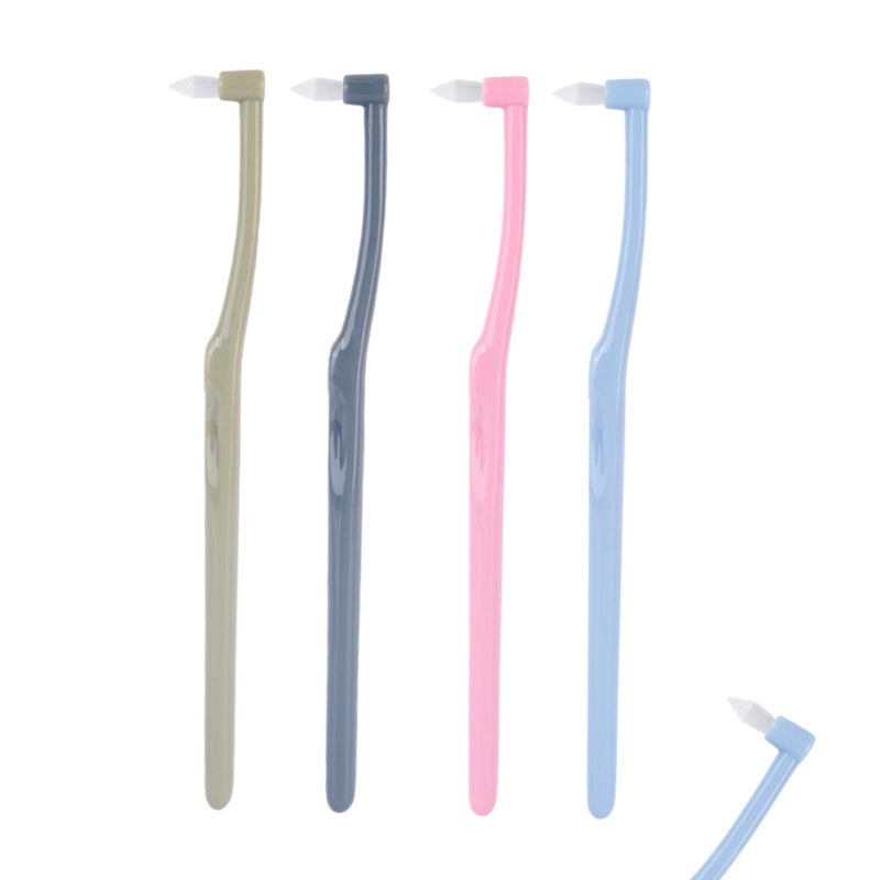 4 Pcs Interspace Toothbrush, Single Tufted Toothbrush, Orthodontic Interdental Brushes for Orthodontic Braces Sensitive Gums Deep Cleaning (Four Colors)